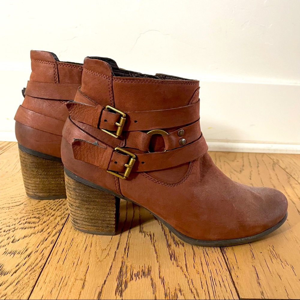 Josef Seibel Britany Women's Strappy Booties Boots Chesnut Brown 39 8.5/9 Comfy